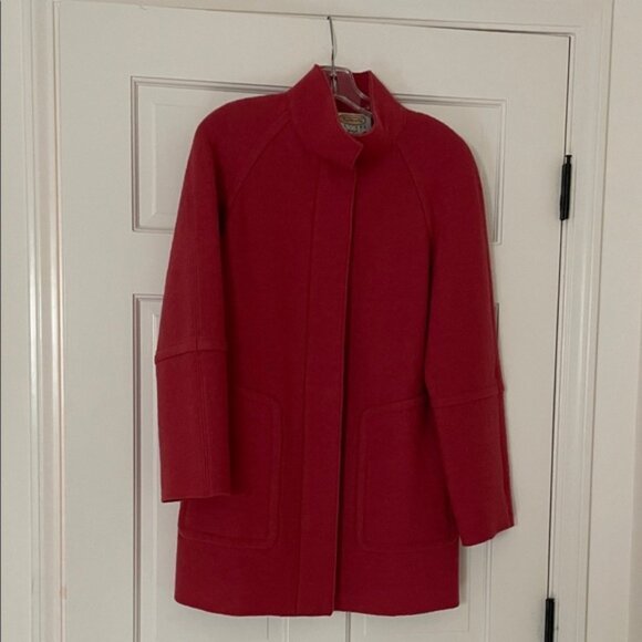 Talbots Red Italian Wool Pea Coat, Size S - Picture 1 of 11